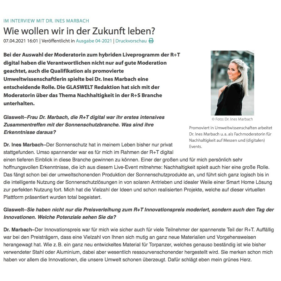 Interview Nachhaltigkeit – Wie wollen wir in Zukunft leben?